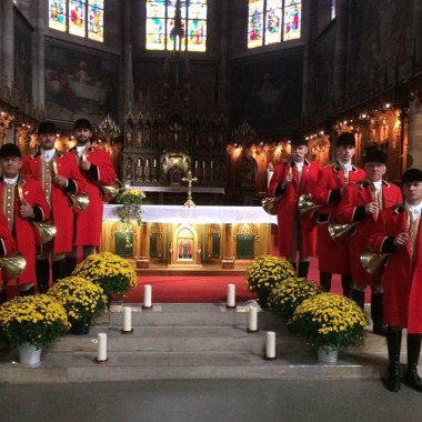 Sankt Hubertus Messe Hubertusmesse -Jagdhornbläser aus Mollkirch und Orgel