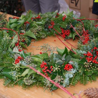 Atelier couronne de Noël