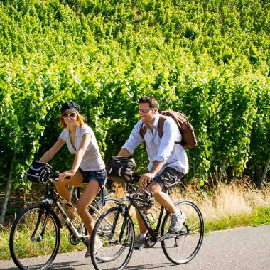 Le paysage à bicyclette, Pays de Rouffach, Vignobles et Châteaux, Haut-Rhin, Alsace